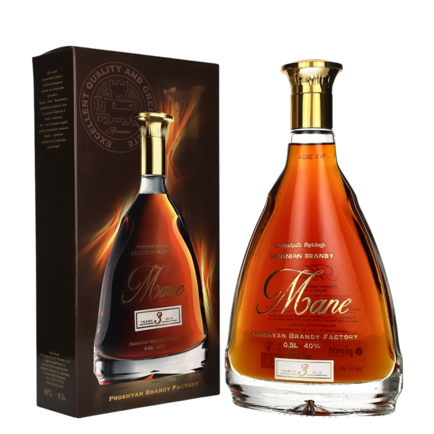 Brandy Armenian Mane 3 YO 0,5L 40%