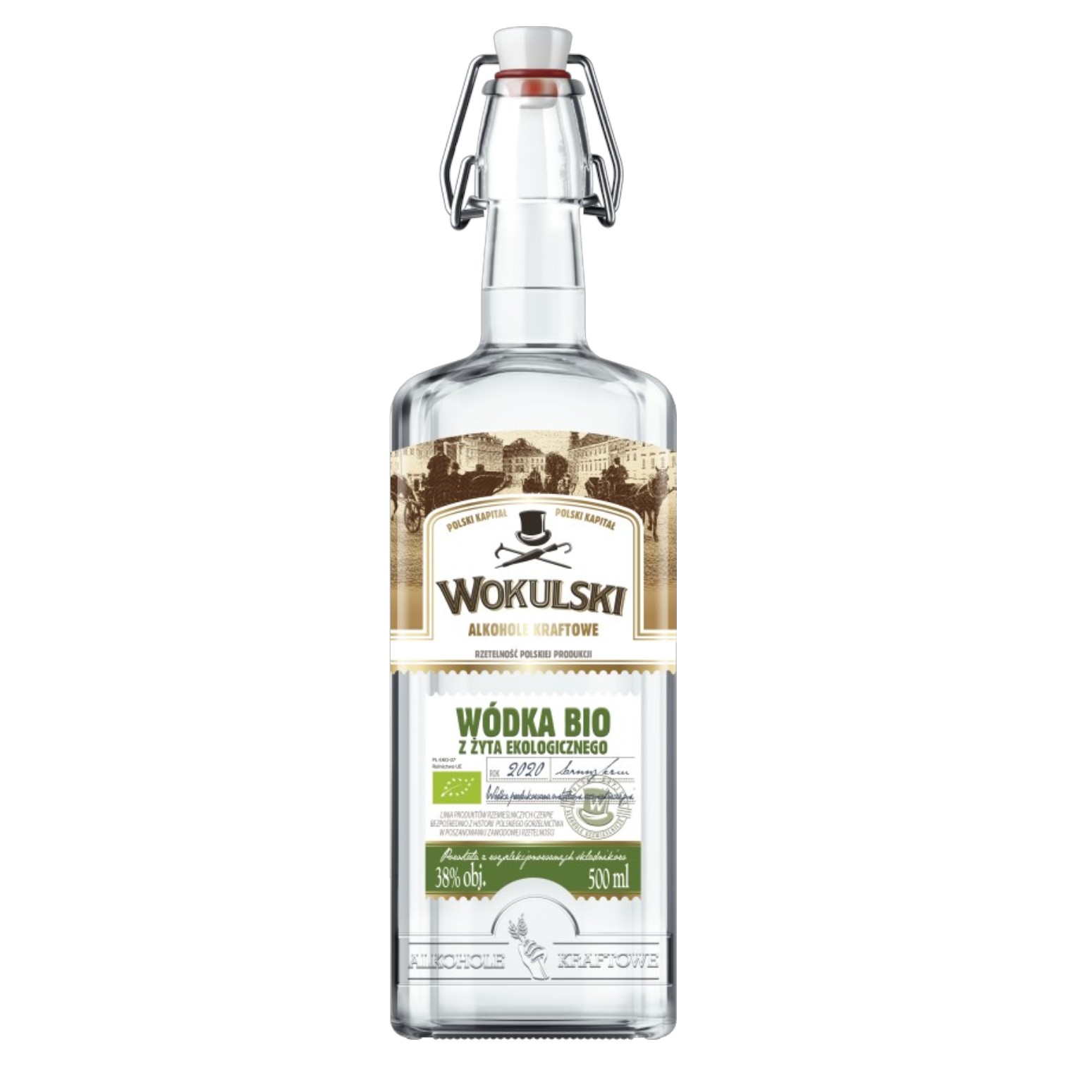 Wódka Wokulski BIO Żytnia 0,5L 38%