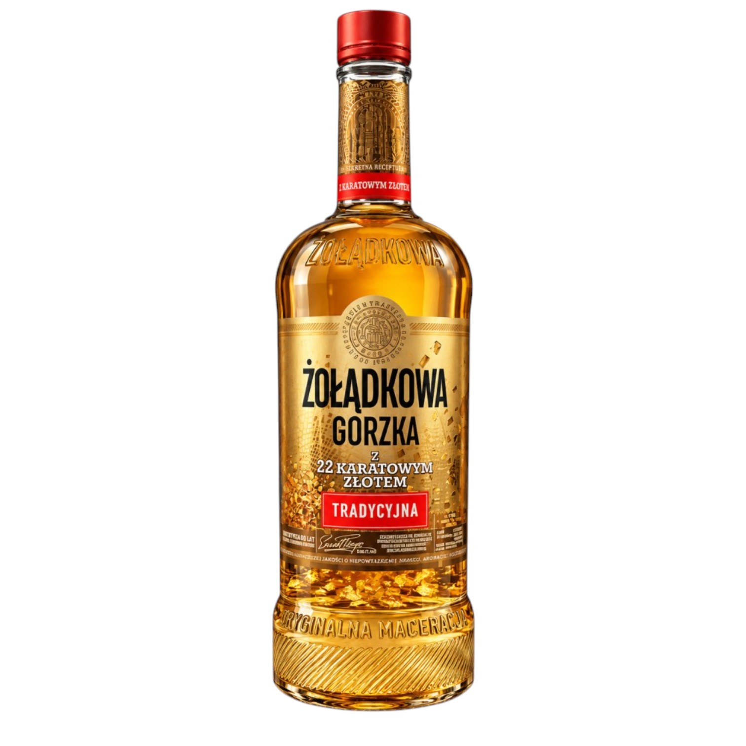 Wódka Żołądkowa Gorzka z 22 Karatowym Złotem 32% 0,7